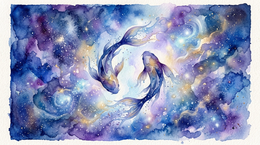 Pisces woman's intuitive nature — fluid cosmic energy representing Neptune's dissolving and empathic qualities