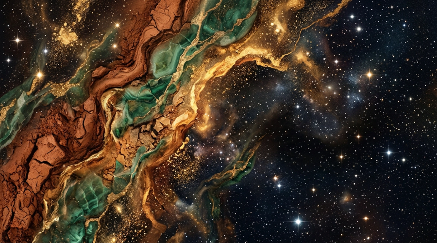 Taurus earth sign energy — rich textures representing the bull's connection to beauty and the material world