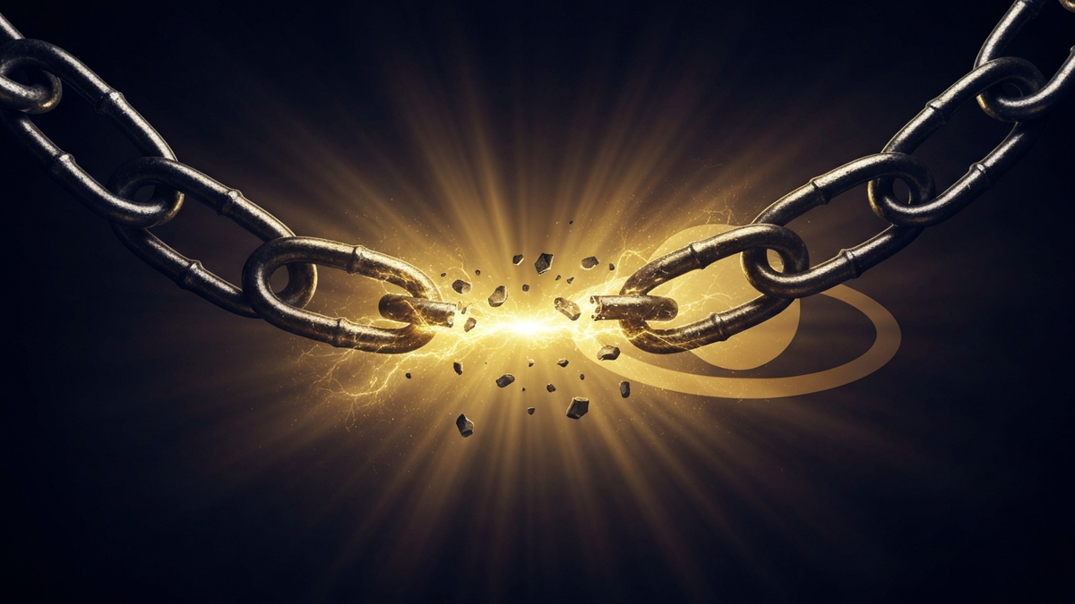 Кармический долг - разрывающаяся цепь символизирует освобождение от кармы
