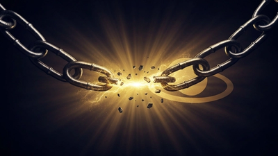 Кармический долг - разрывающаяся цепь символизирует освобождение от кармы