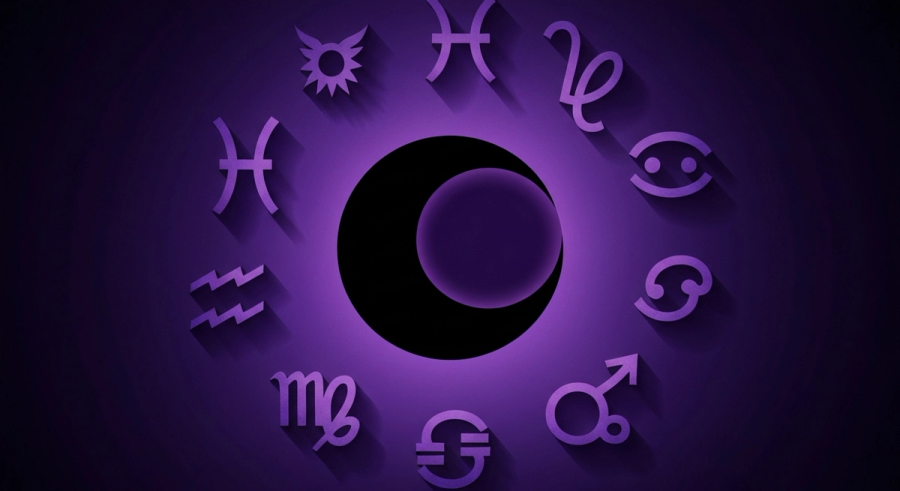 Лилит в знаках зодиака - тёмная луна в центре зодиакального круга