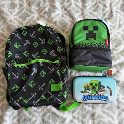 Mochila Minecraft Creeper y Pico