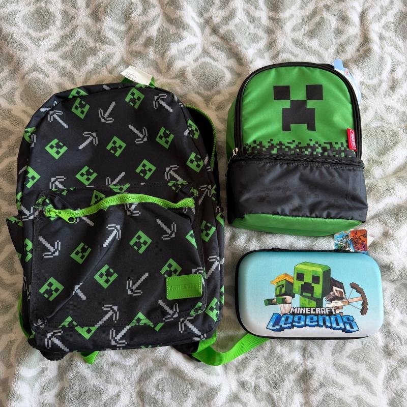 Mochila Minecraft Creeper y Pico