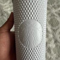 Vaso Starbucks Studded Blanco con Popote