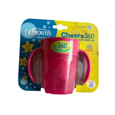 Vaso de Transición Dr. Brown's Cheers 360 con asas color rosa 7 oz