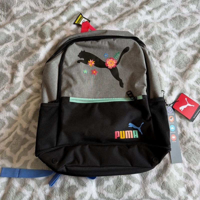 Mochila Puma Eclipse Floral Gris y Negro