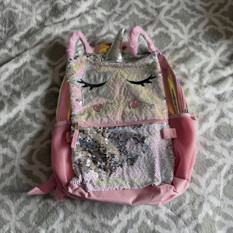 Mochila escolar de unicornio con lentejuelas