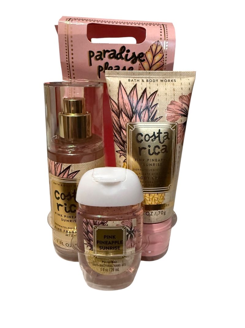 Set de Regalo Paradise Please Costa Rica Pink Pineapple Sunrise Bath & Body Works
