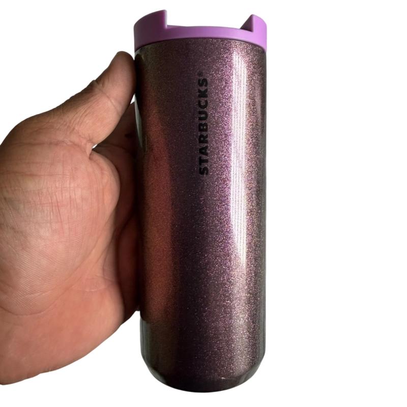 Termo de Acero Inoxidable Starbucks Morado con Brillos