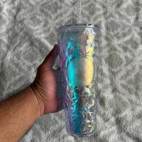 Vaso Tumbler Starbucks Prisma Iridiscente con Tapa y Popote