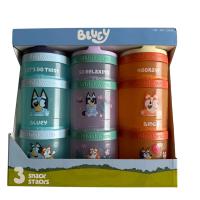 Set de 3 contenedores apilables para snack Whiskware diseño Bluey