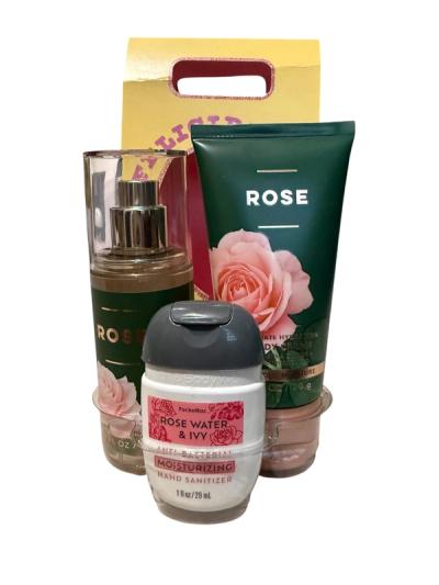 Set de Regalo Bath & Body Works Rose con Crema, Fragancia y Sanitizante