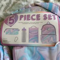 Set de Mochila con Estampado Marmolado y Lentejuelas