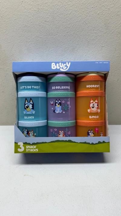 Whiskware Contenedores de Snack Apilables Bluey Set de 3