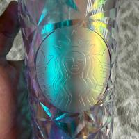 Vaso Tumbler Starbucks Prisma Iridiscente con Tapa y Popote