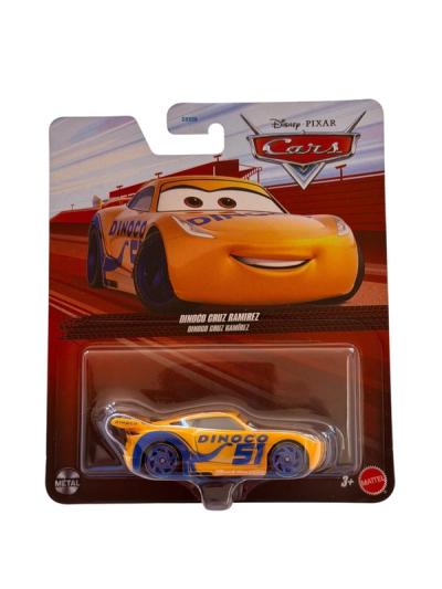 Auto de juguete Dinoco Cruz Ramirez de Cars en su empaque original de cartón con burbuja plástica