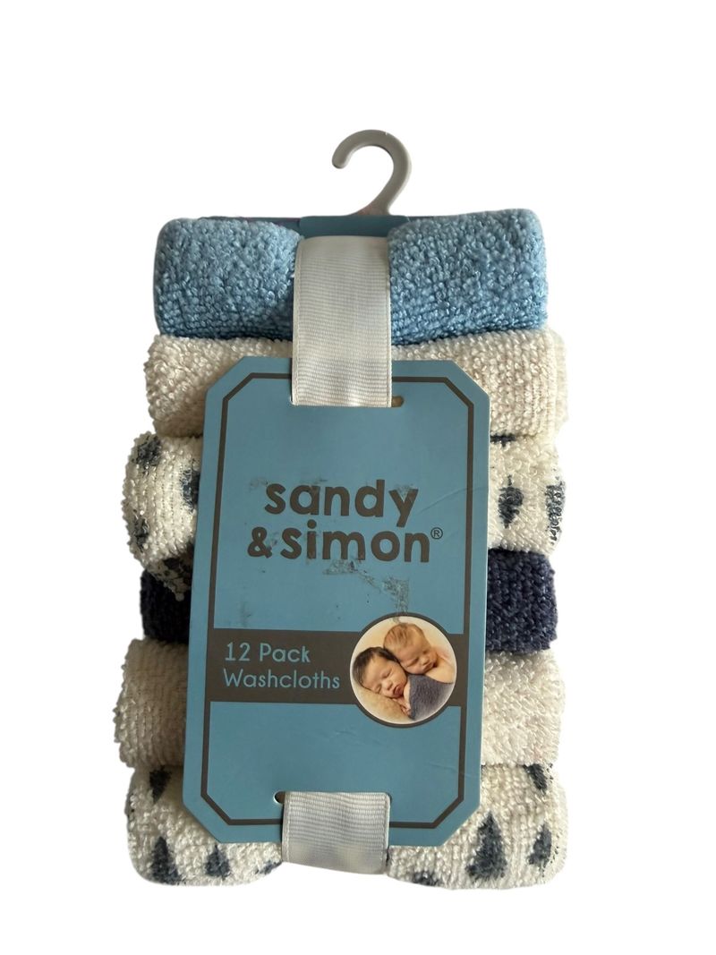 Paquete de 12 Toallitas para Bebé Sandy & Simon