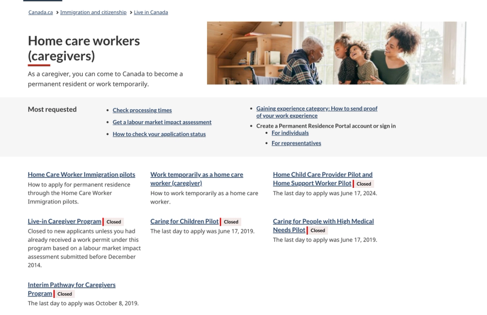 home care worker immigration pilots