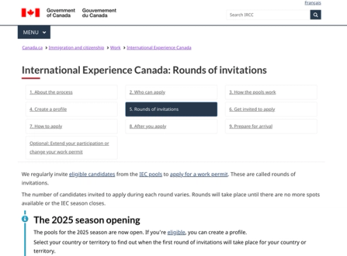 International experience canada 2025 quotas and draw schedules updates