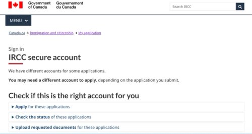 ircc secure account GC portal