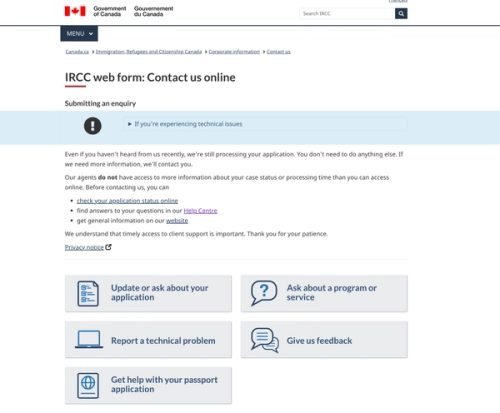 ircc web form