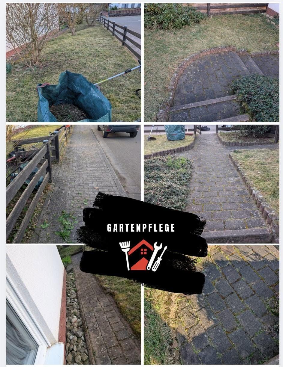 Gartenpflege vorher und nachher
