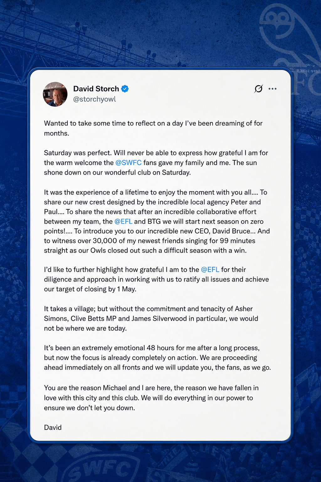 David Storch X post SWFC