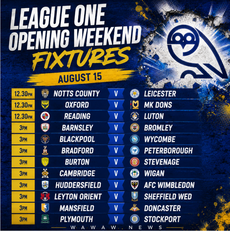Sheffield Wednesday 2026/27 League One Fixtures Released