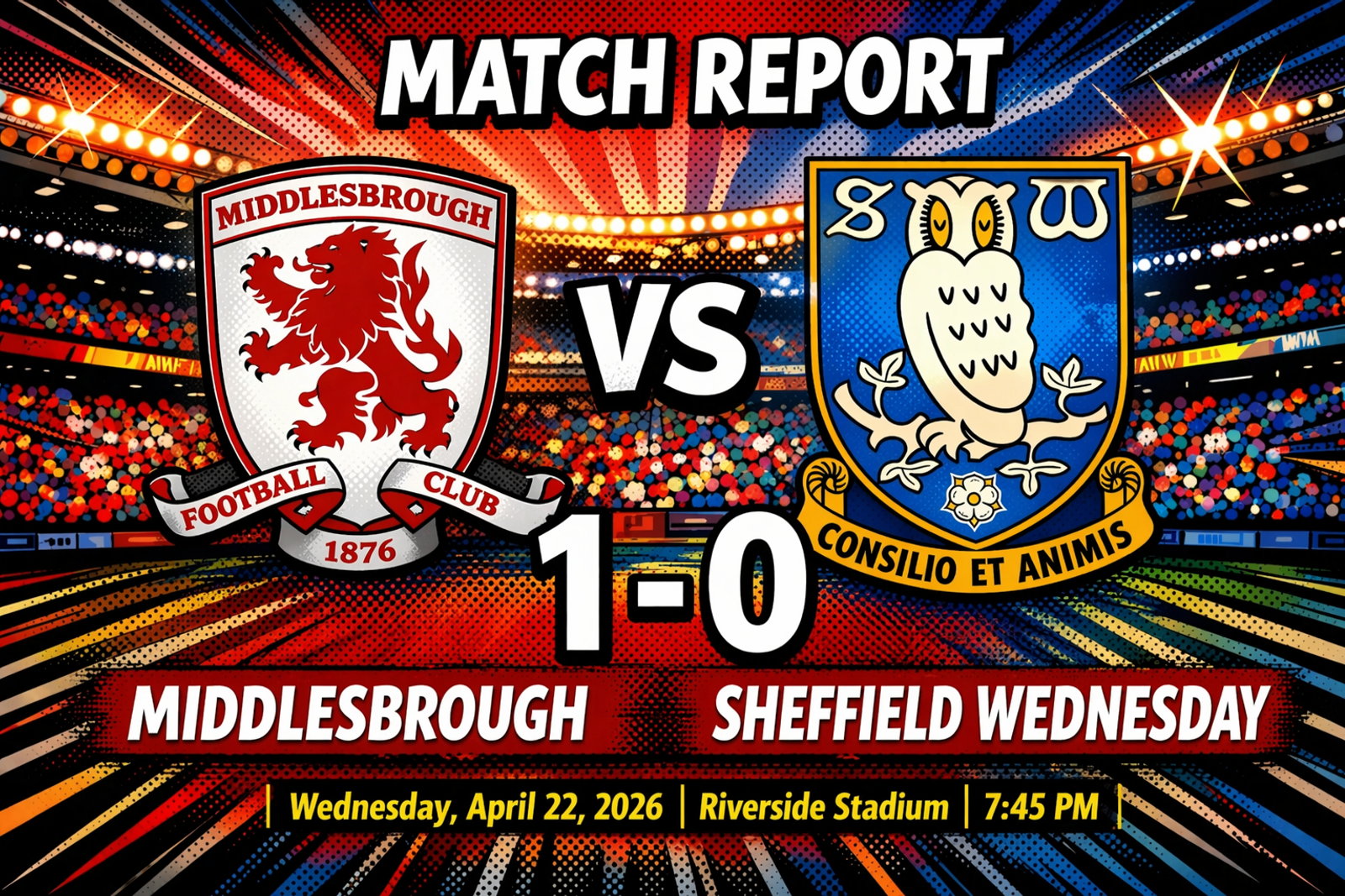 Middlesbrough 1-0 Sheffield Wednesday: Owls punished for early error at the Riverside