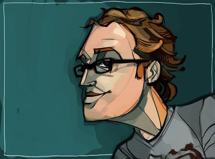 Illustration portrait of John Bernhelm by artist Michael Firman