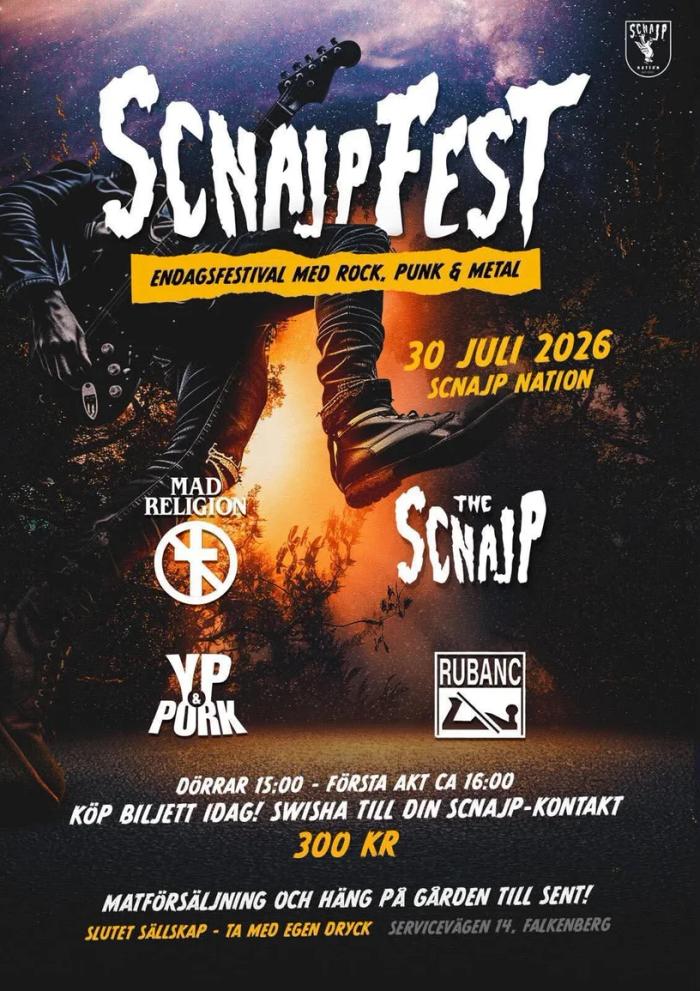 Affisch för Scnajpfest 30 juli 2026