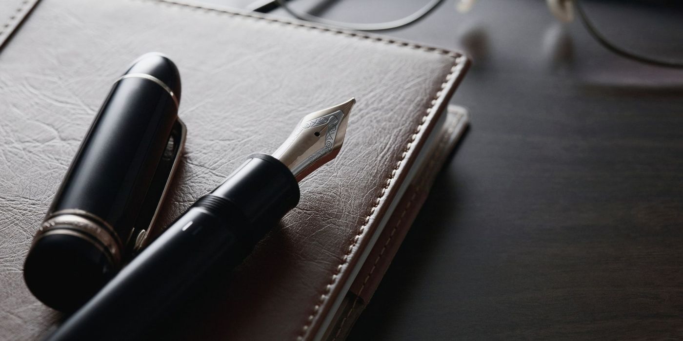 pen on a notebook
