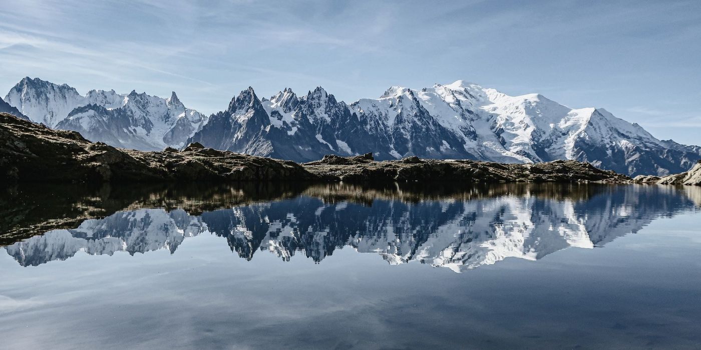 Reflection of Mont Blanc in Chamonix lake
