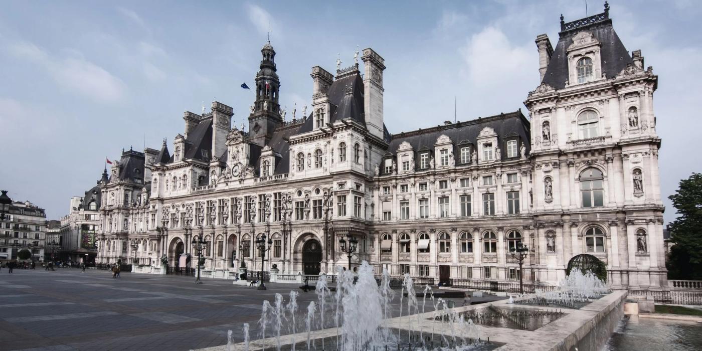 Historic Paris city hall building exterior