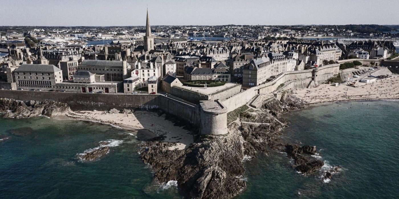 Aerial view of Saint Malo in Brittany, France