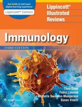 Cover of "Lippincott Illustrated Reviews: Immunology, Third Edition", featuring a close-up of a cell.