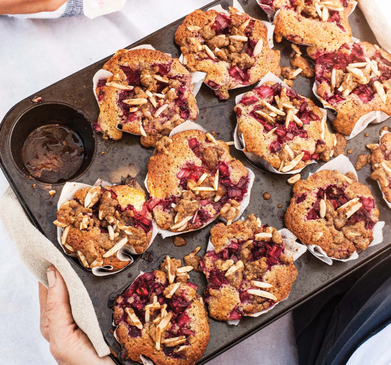 Rhubarb and Raspberry Picnic Muffins — Annabel Langbein Recipes