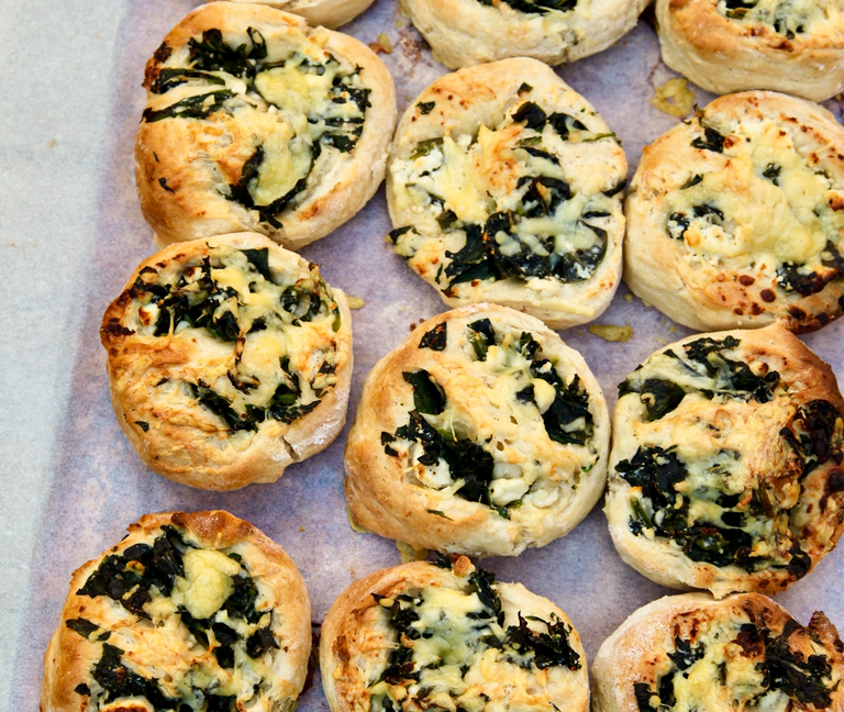 Spinach & Feta Pinwheel Scones