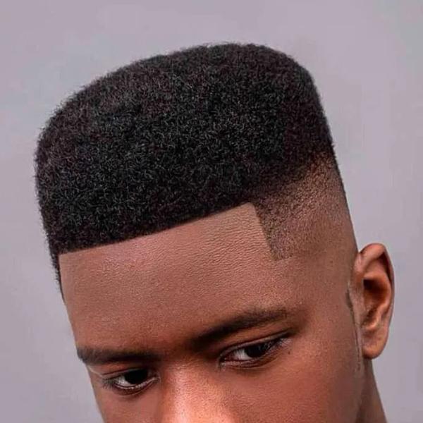 A high top cut with a razor sharp square line at the front