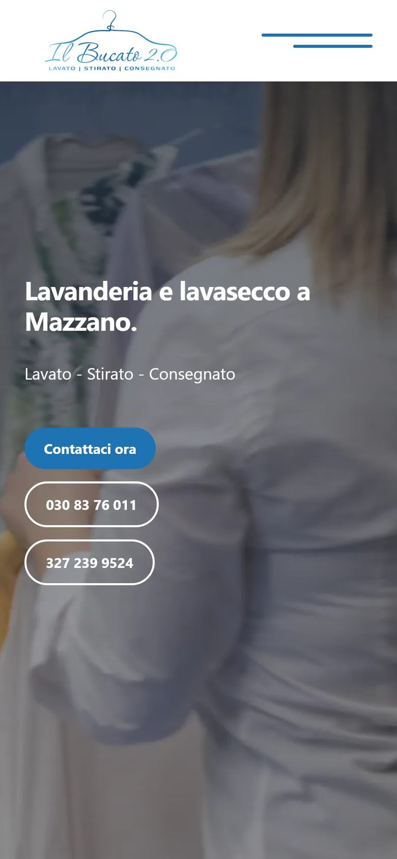 La home di Il Bucato 2.0 vista su un telefono