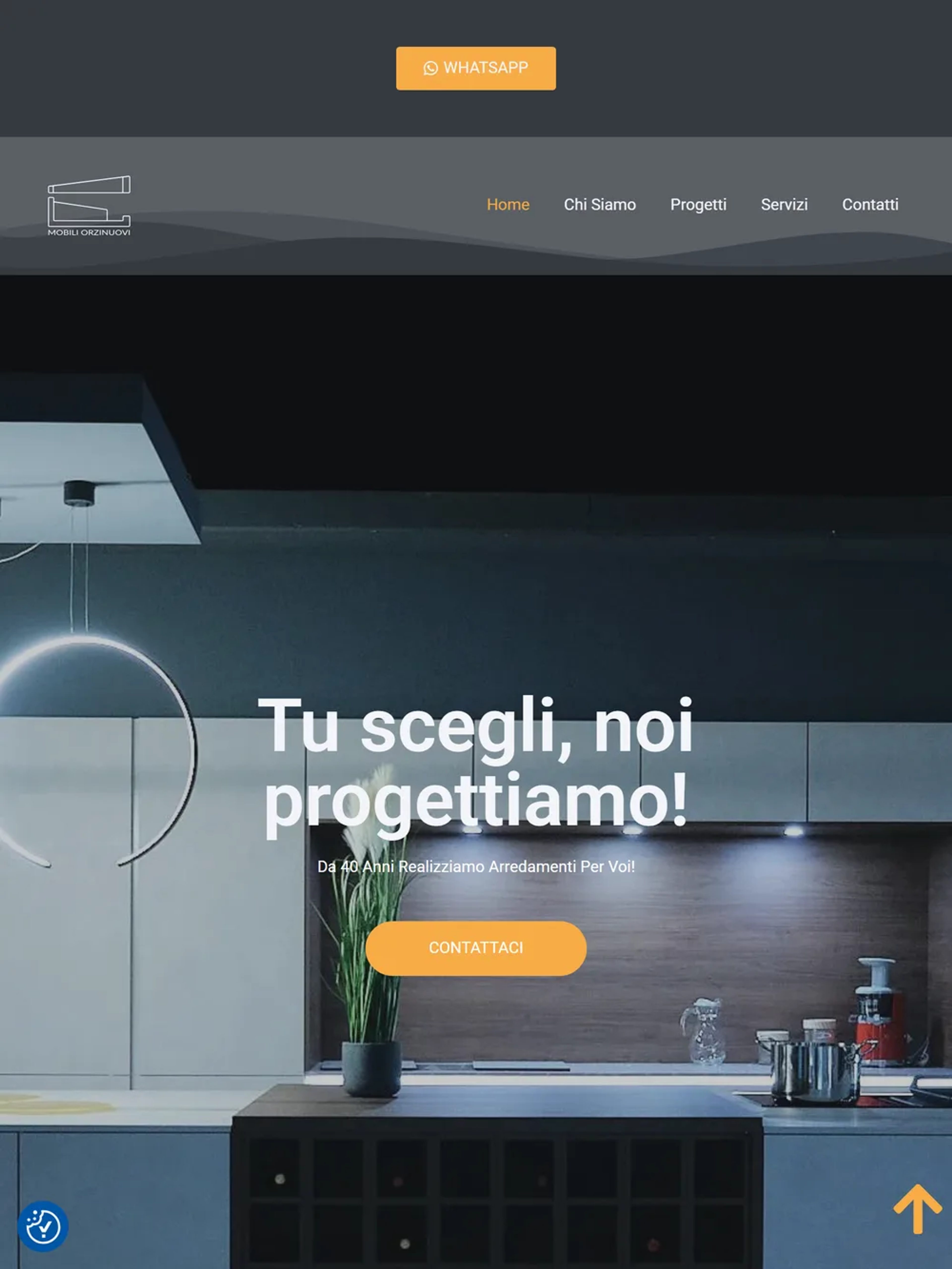 La home di Mobili Orzinuovi vista su un tablet