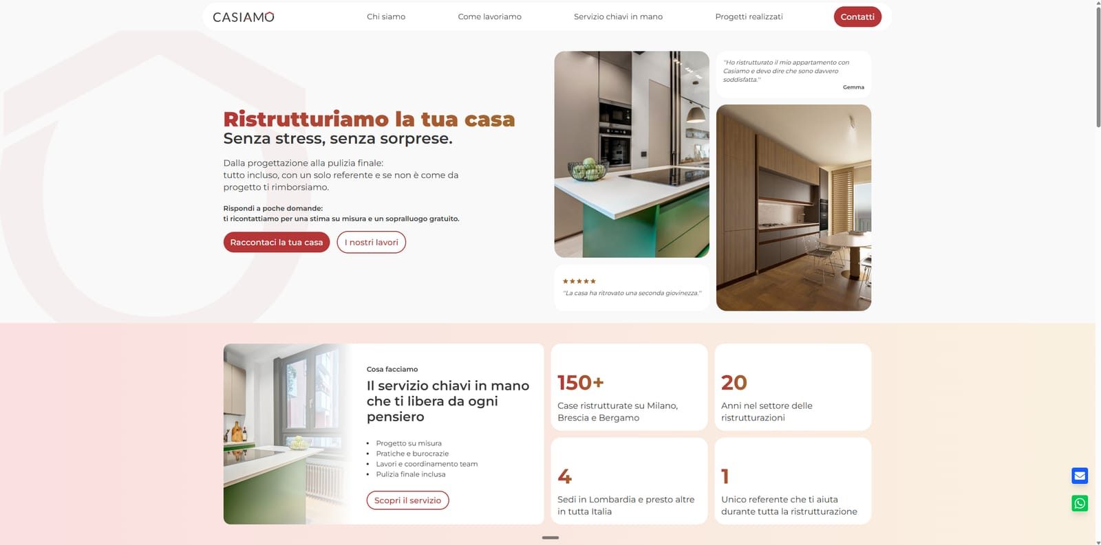 The website interface