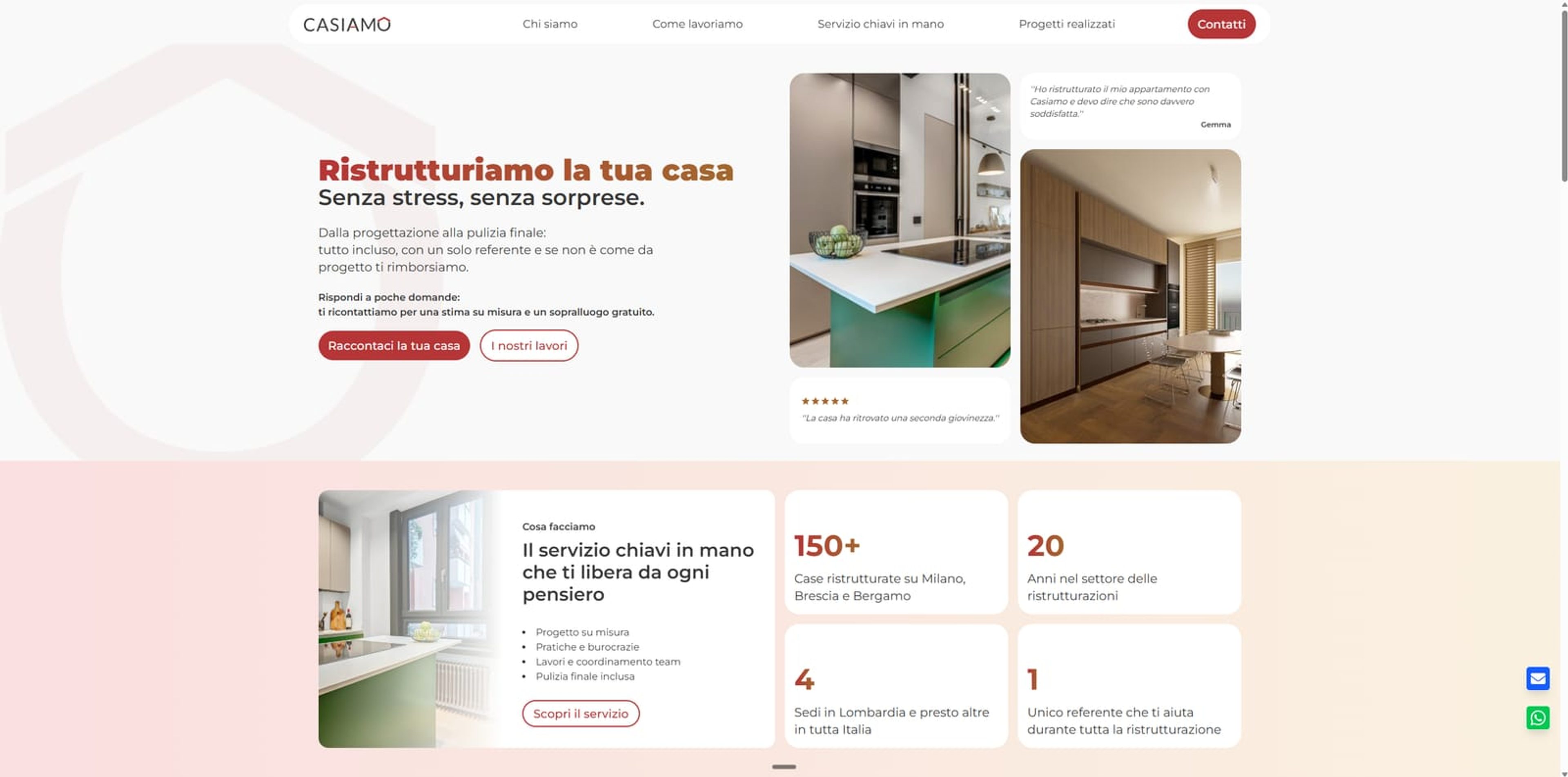 The website interface