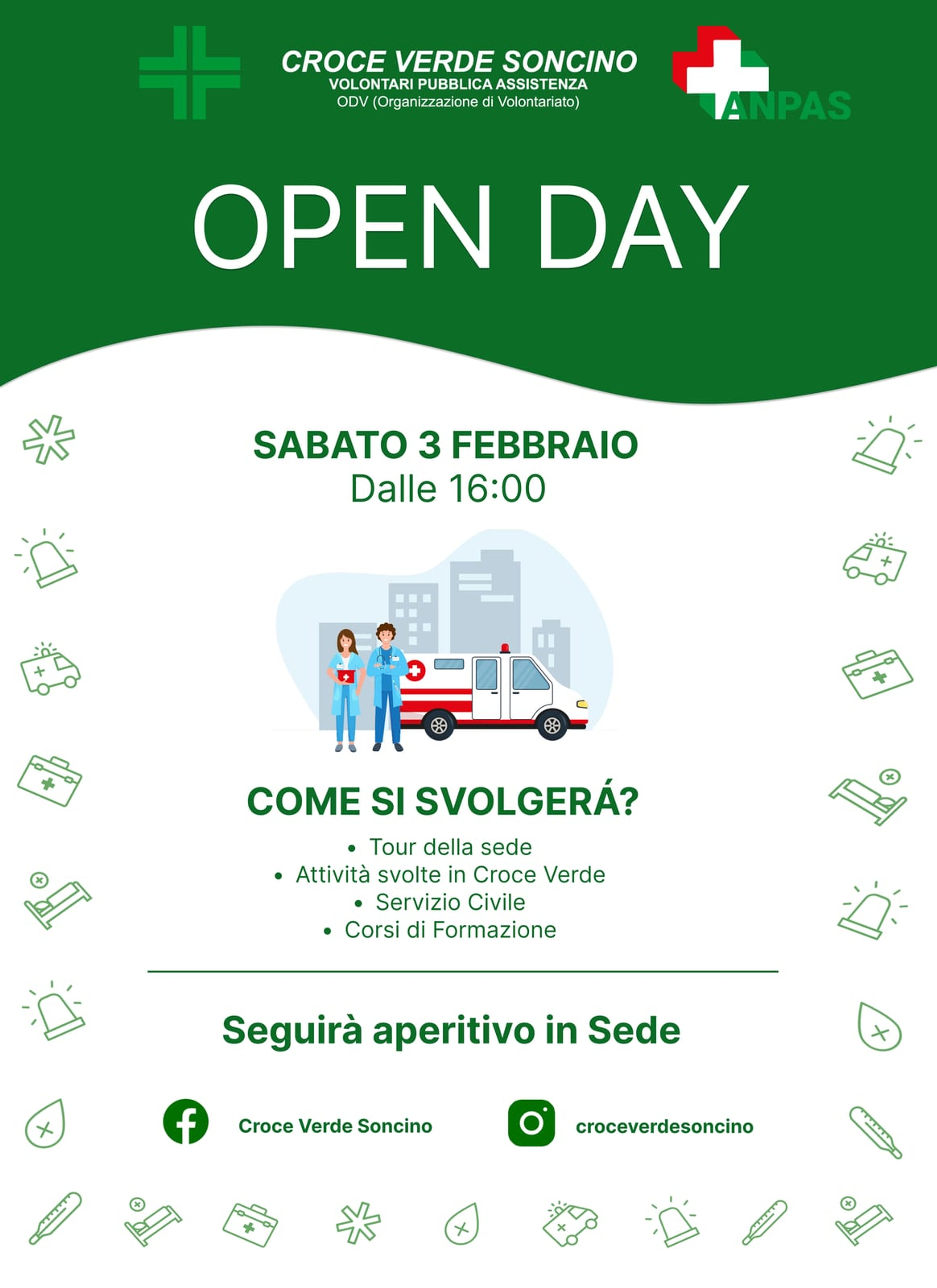 La locandina dell'open day