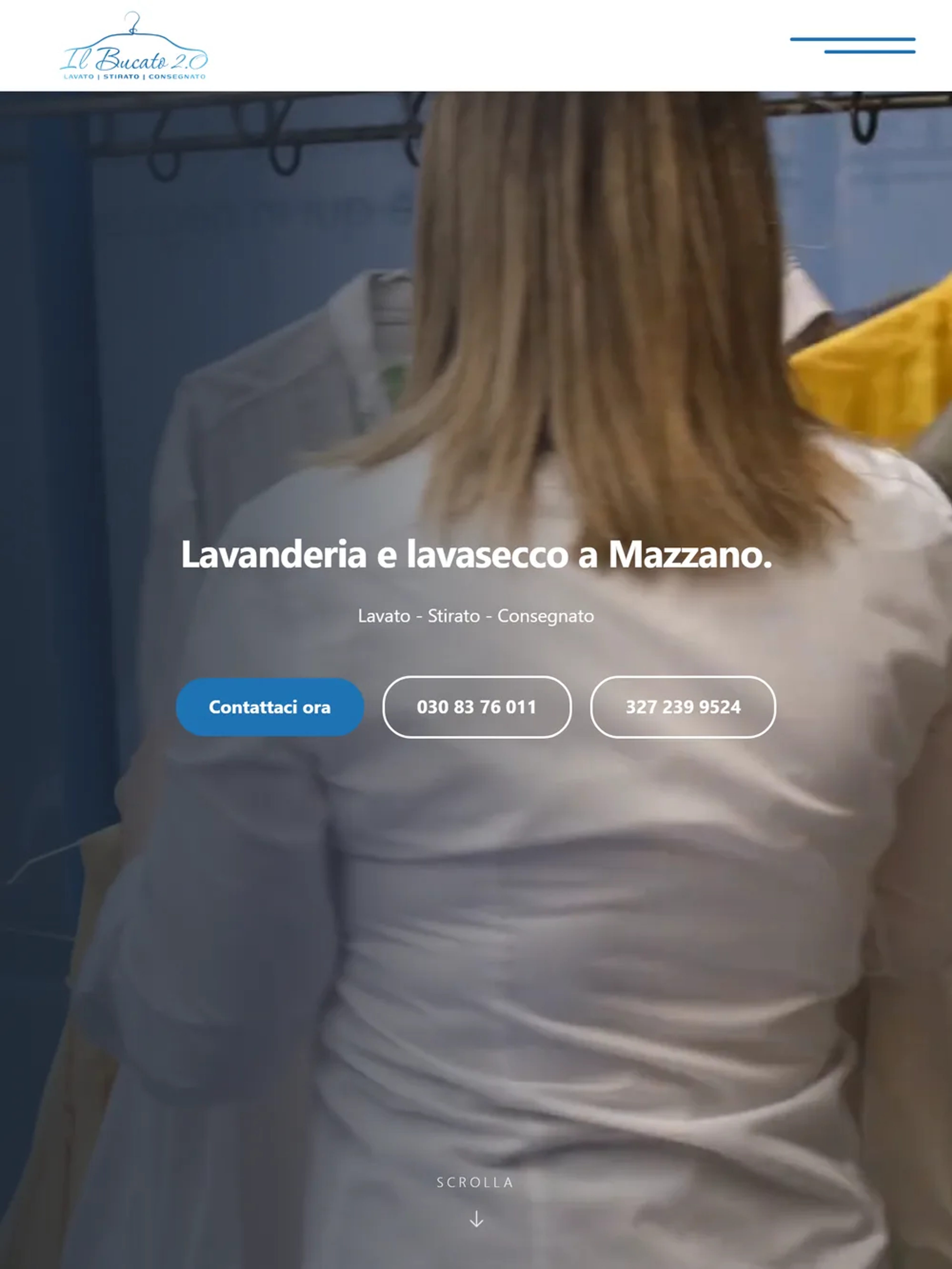 La home di Il Bucato 2.0 vista su un tablet