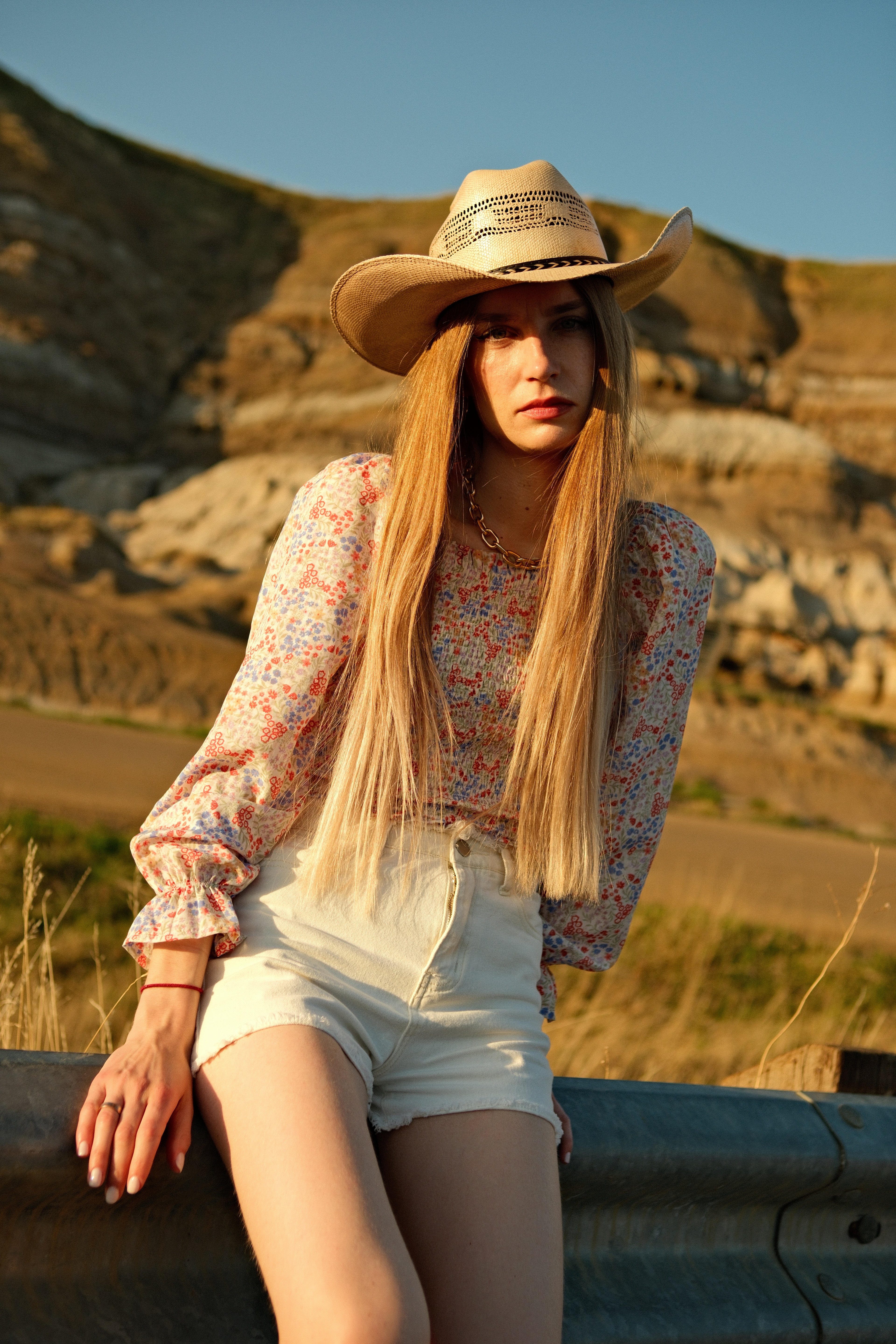 Mariana Kopyliak among the sculpted terrain of Drumheller.