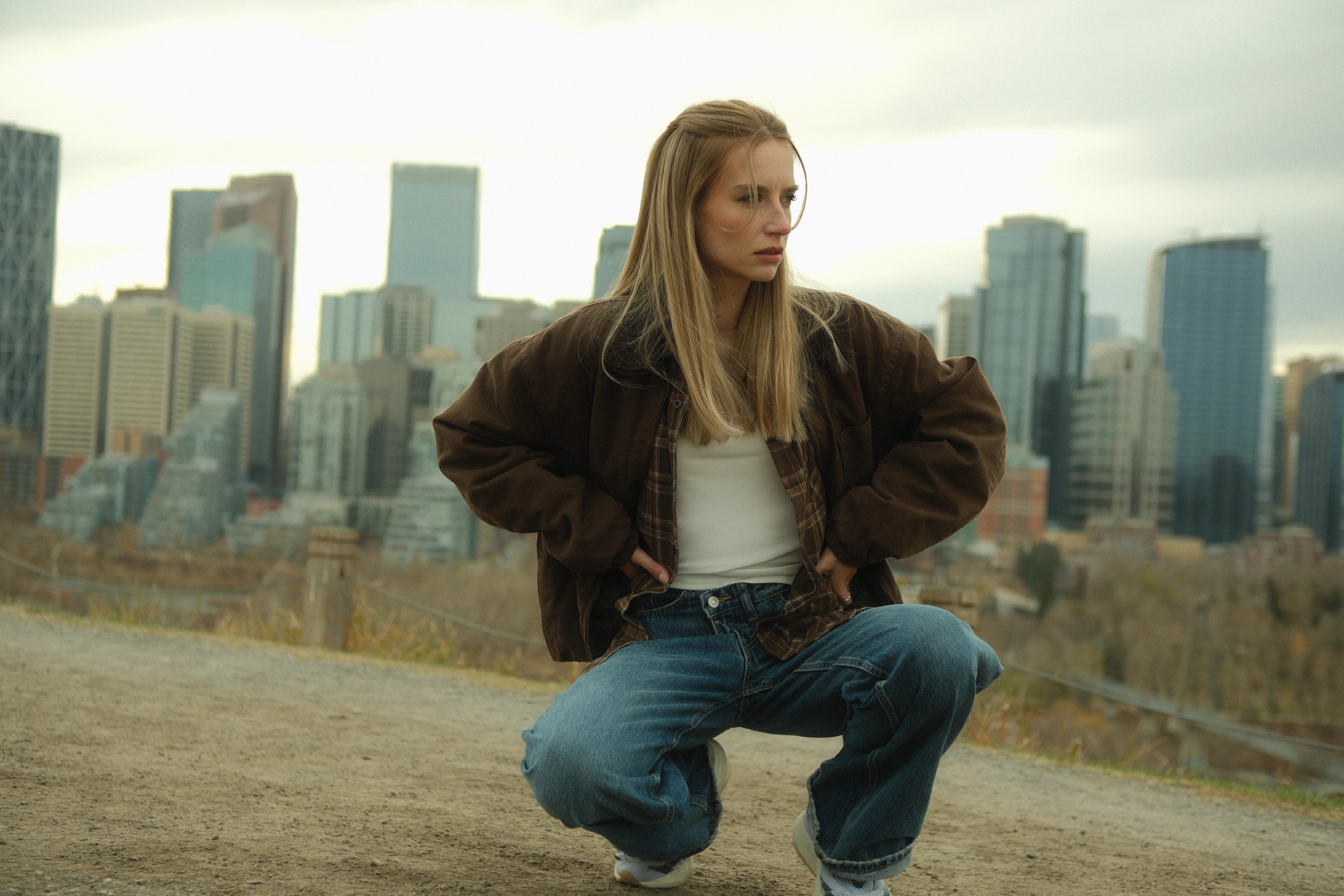 portrait series featuring Mariana Kopyliak,blending contemporary style with the architecture and atmosphere of the city.