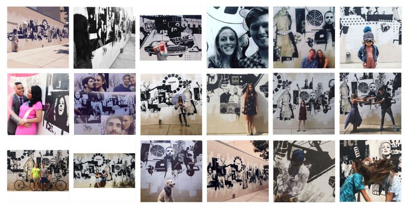 Instagram photos taken in front of the Mississippi Museum of Art mural