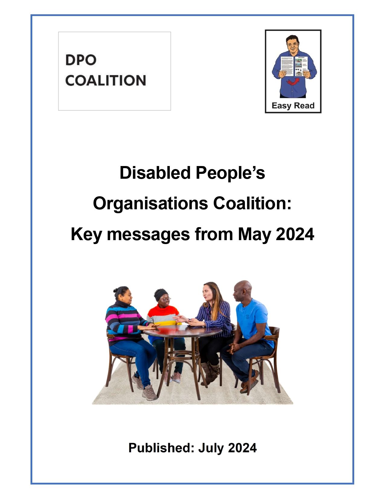 Cover Page of DPOC Key messages - May 2024 Easy Read.