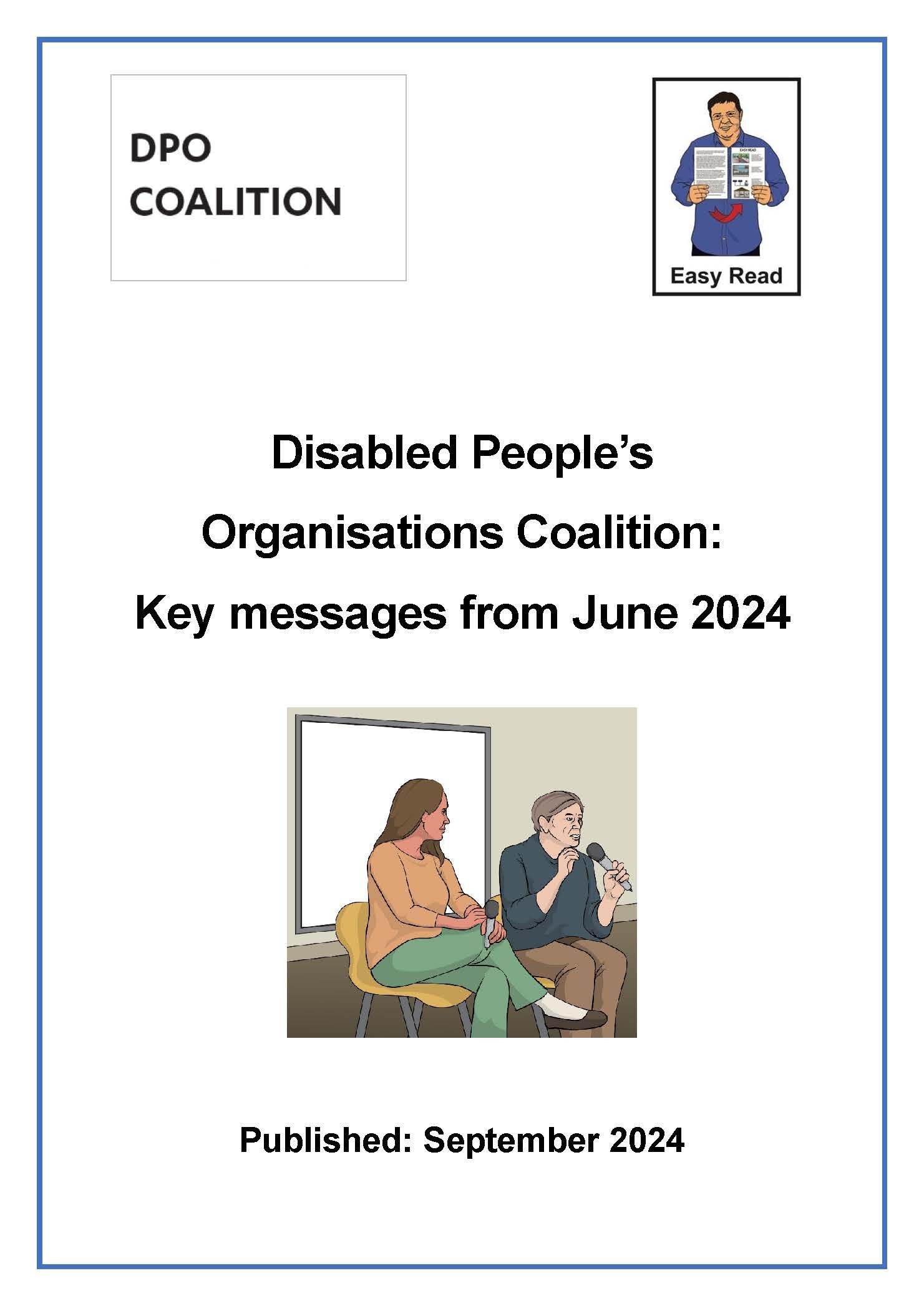 Cover Page of DPOC Key messages - June 2024 Easy Read.